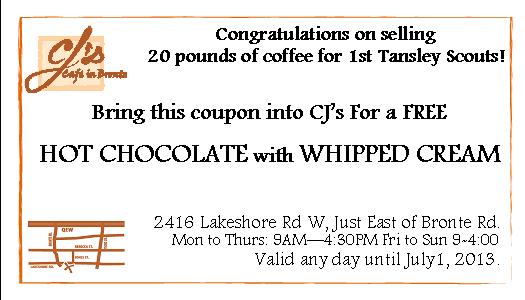 Sample Hot Chocolate Coupon